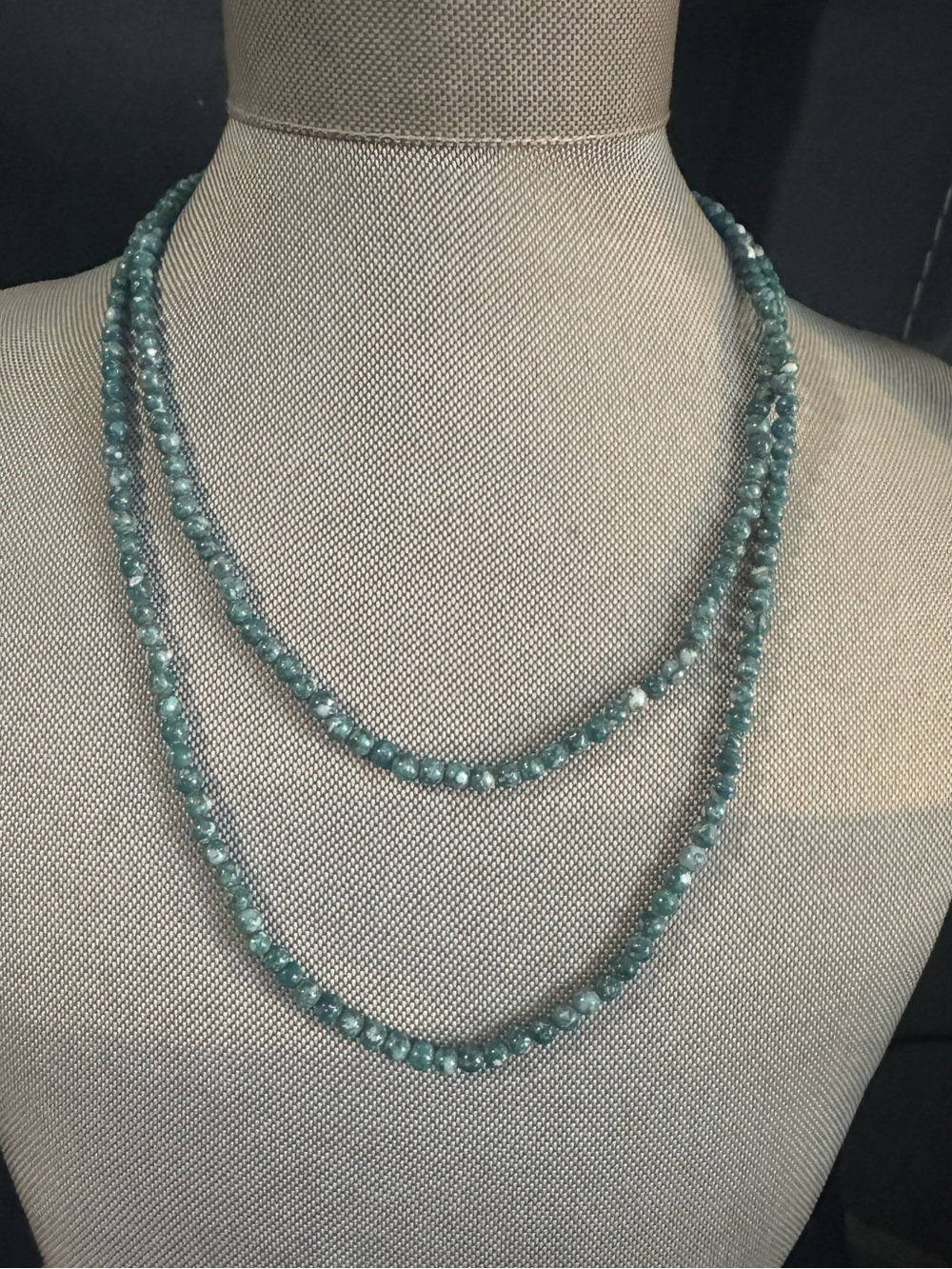 Teal Beaded Double Strand Necklace - Women Jewelry
